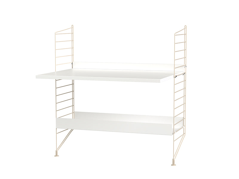 String Furniture Kids Room Bundle C A in White shelves and beige panels