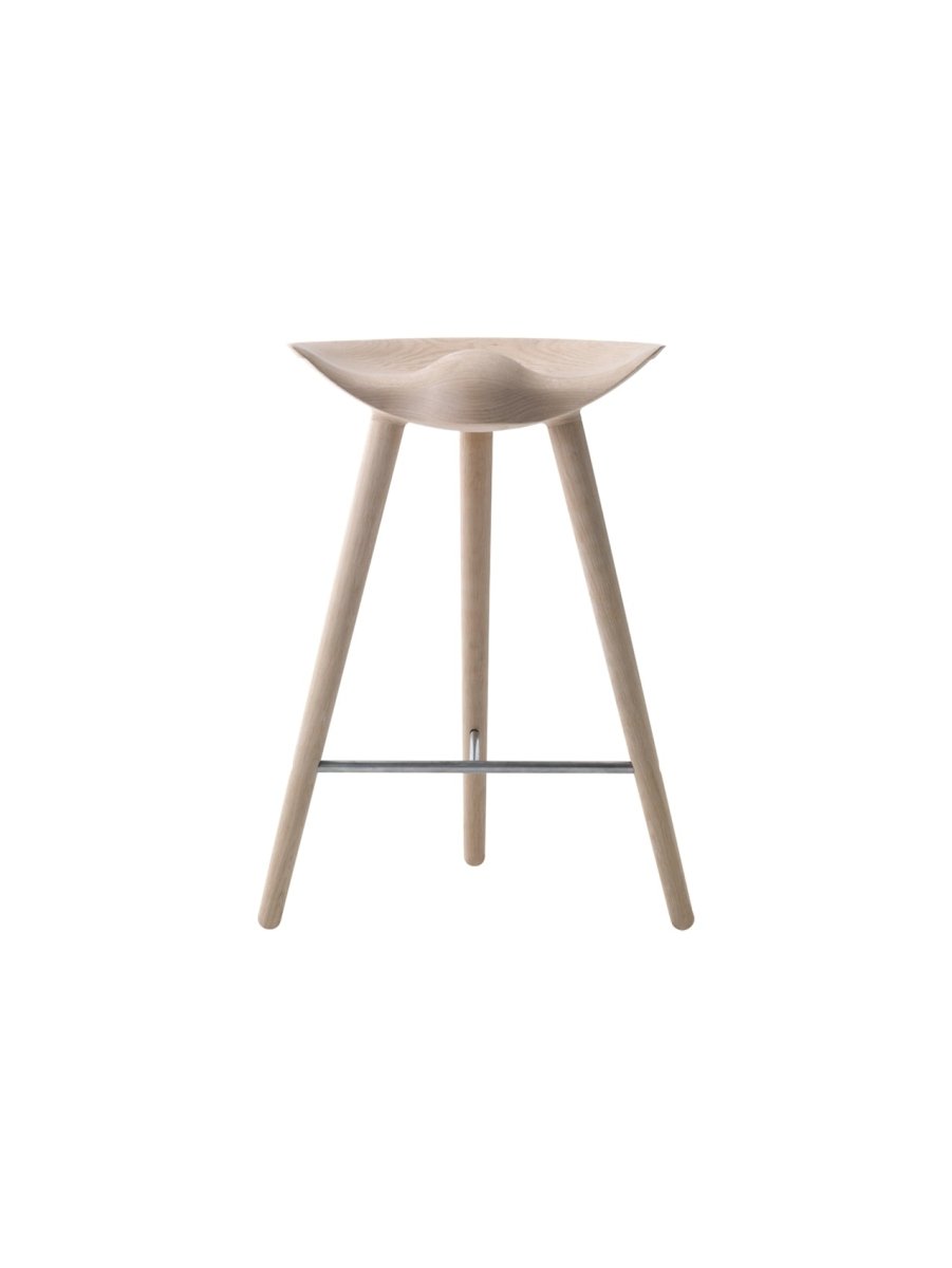 Audo ML42 Stool, Counter & Bar Height – Counter Height / Natural Oak/Stainless Steel