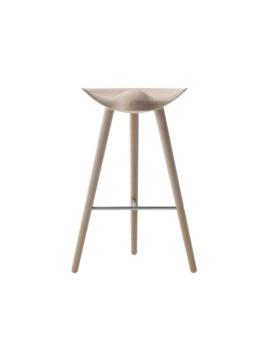 Audo ML42 Stool, Counter & Bar Height – Bar Height / Natural Oak/Stainless Steel