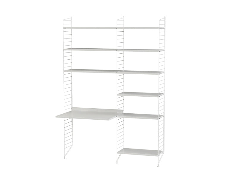 String Furniture Kids Room Bundle C D in White shelves and white panels