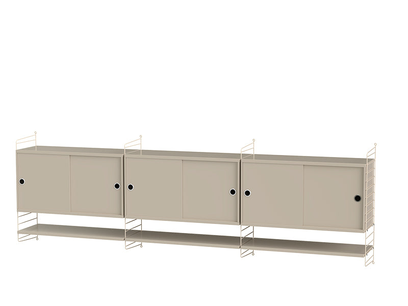 String Furniture Living Room Bundle L E in Beige shelves and beige panels