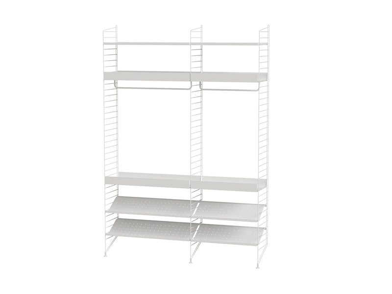 String Furniture Bedroom Bundle S C in White shelves and white panels
