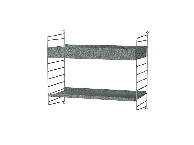 String Furniture Outdoor Bundle O D in Galvanized shelves and galvanized panels