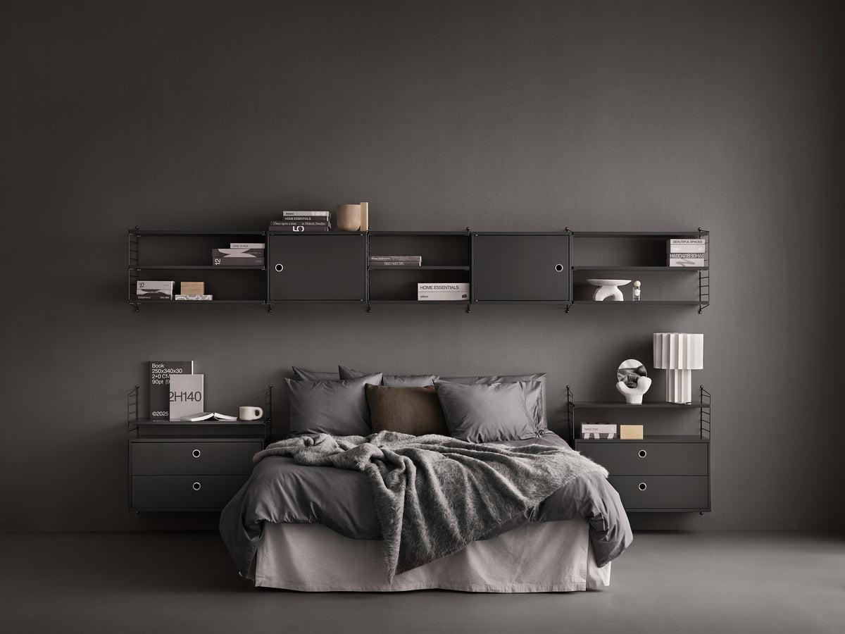 Shelf w58 x d30 cm in Dark grey, room setting