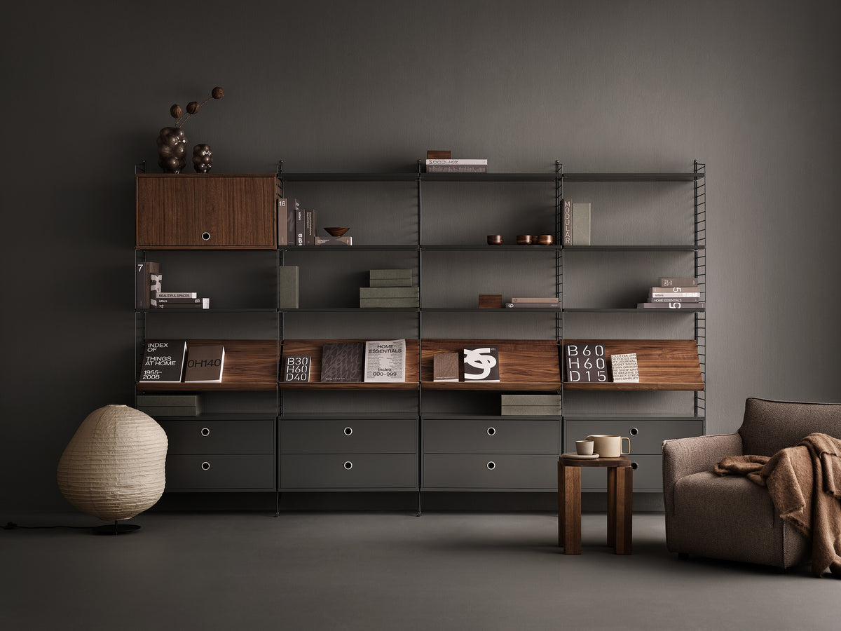 Floor Panel h200 x d30 cm in Dark grey, room setting