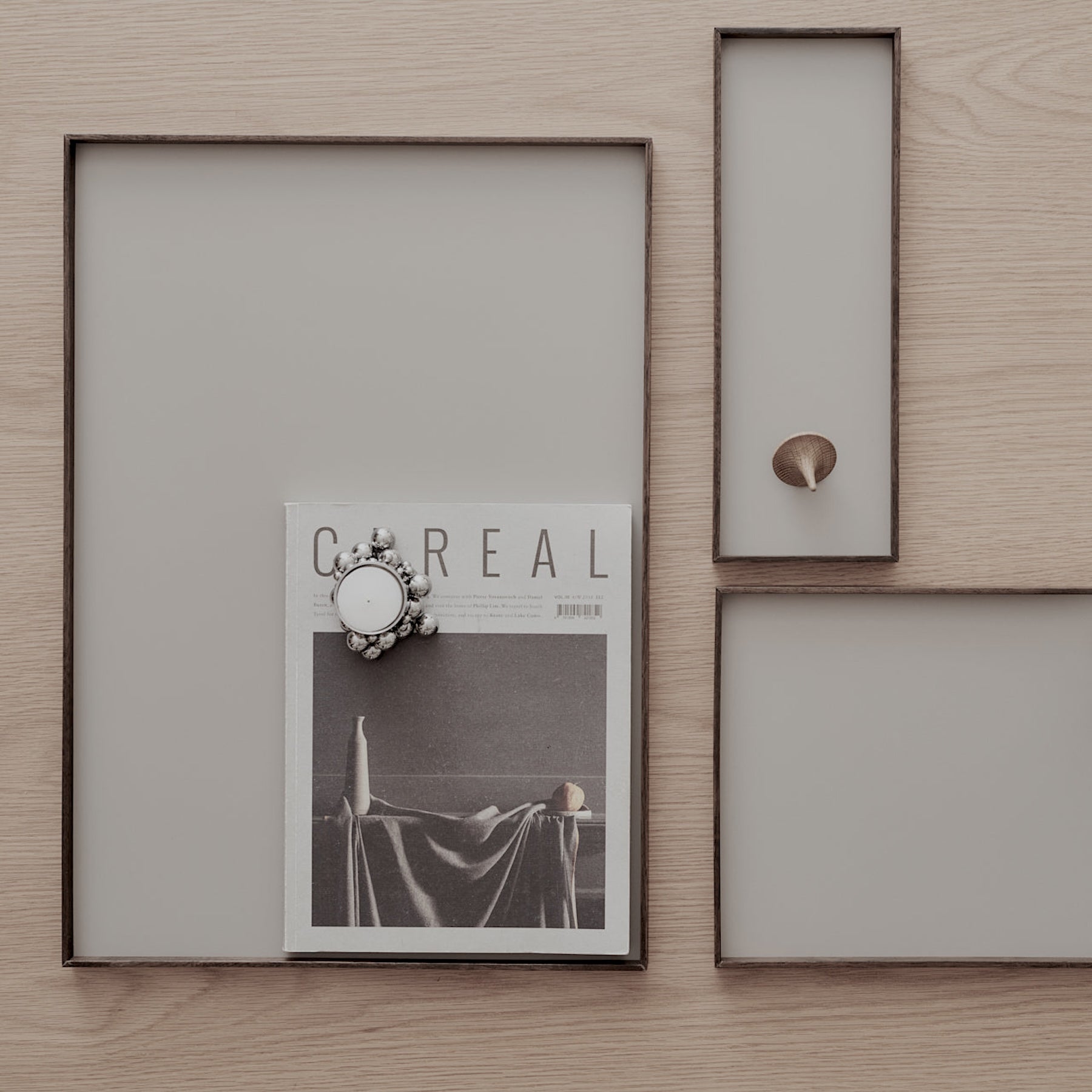 Gejst Frame tray large, smoked oak/grey