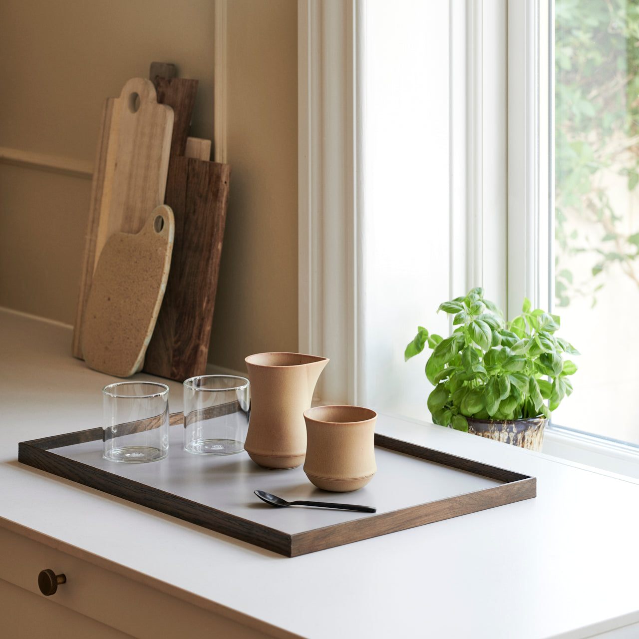 Gejst Frame tray large, smoked oak/grey