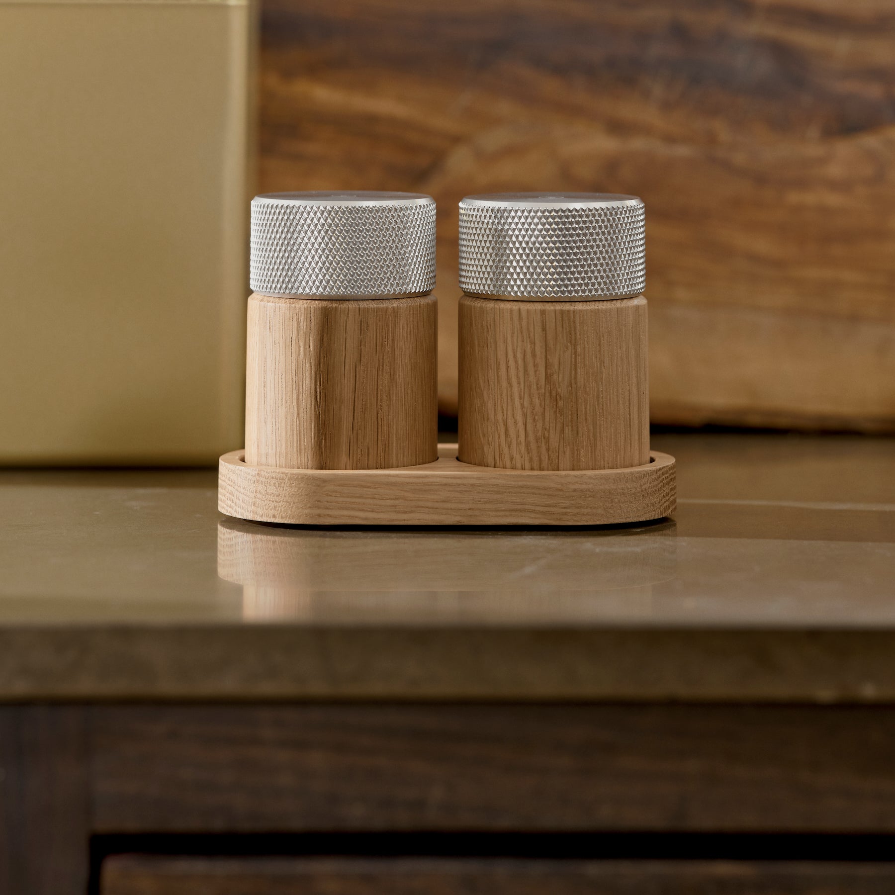 Gejst Sina salt & pepper mill set - oak/steel