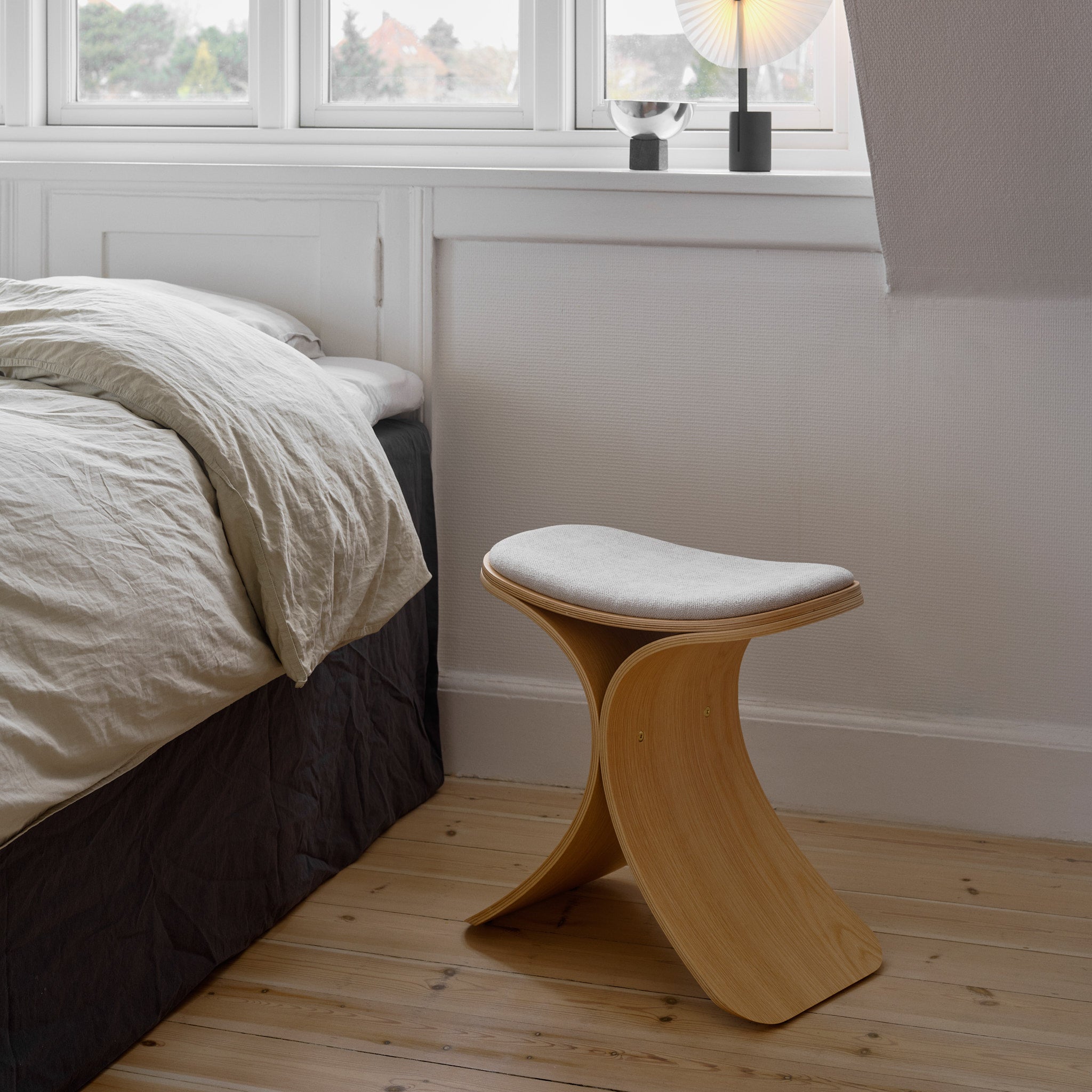 Gejst Luno Stool oak/ beige textile