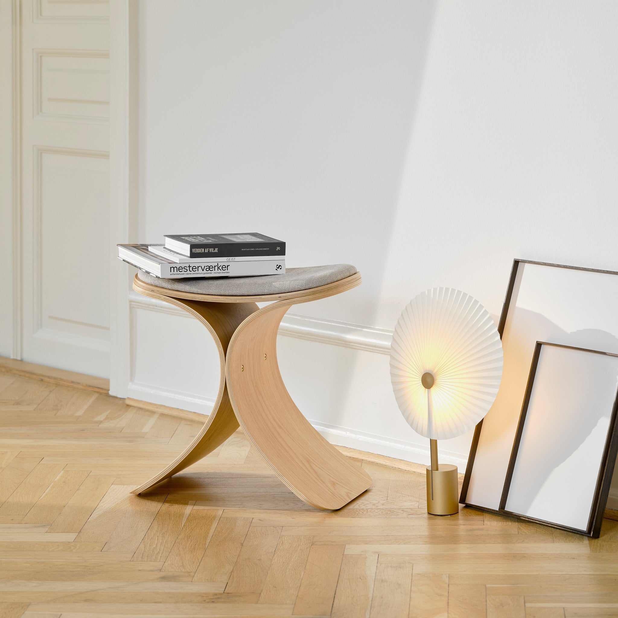 Gejst Luno Stool oak/ beige textile