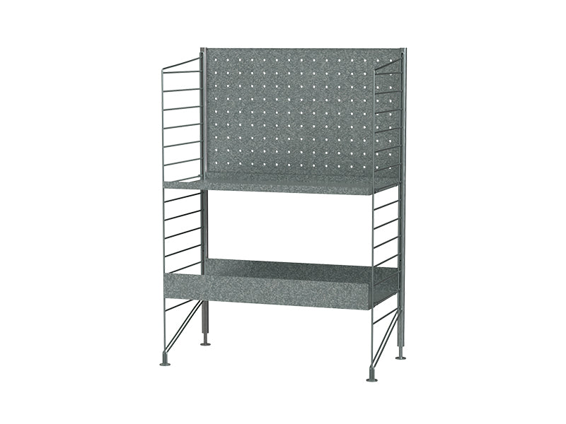 String Furniture Outdoor Bundle O I in Galvanized shelves and galvanized panels