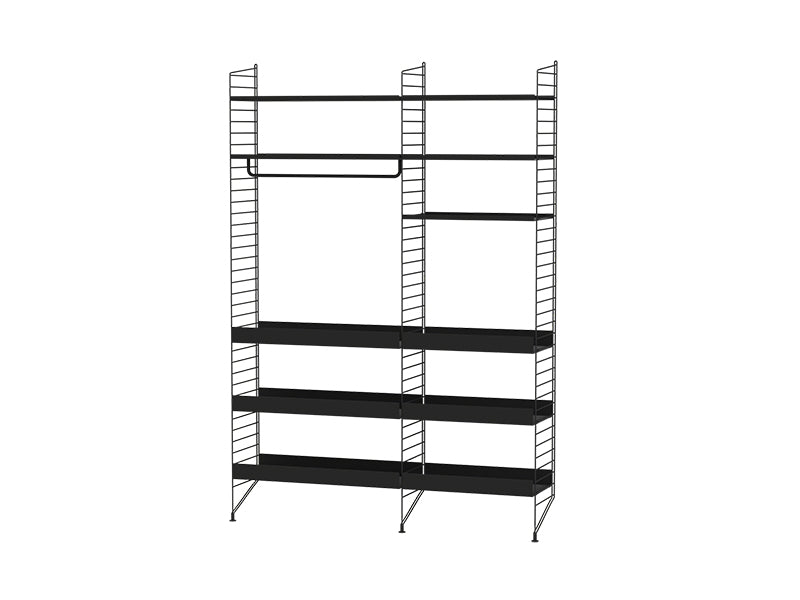 String Furniture Kitchen Bundle K F in Black shelves and black panels
