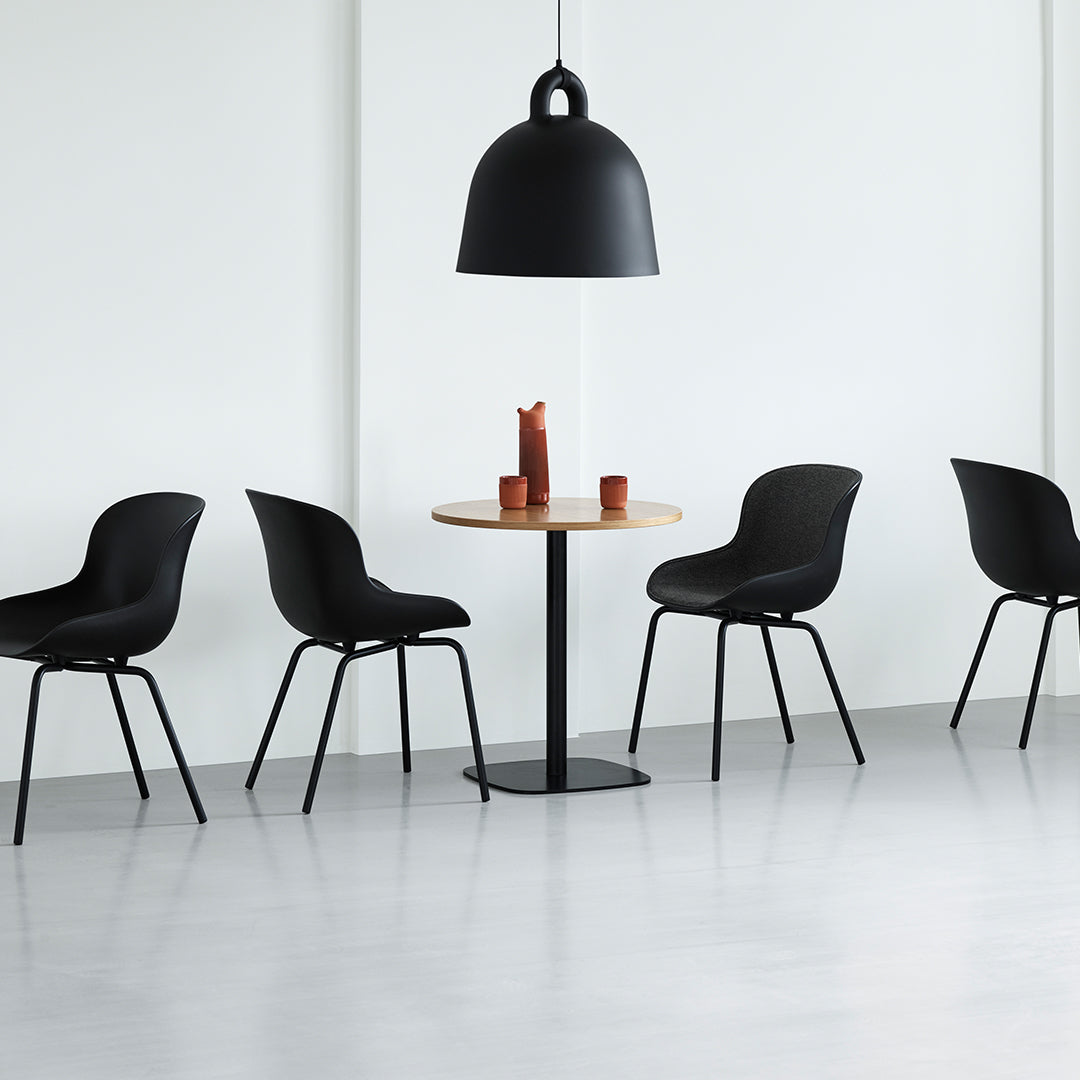 Normann Copenhagen Hyg Side Chair - Steel 4-Leg, Front Upholstered