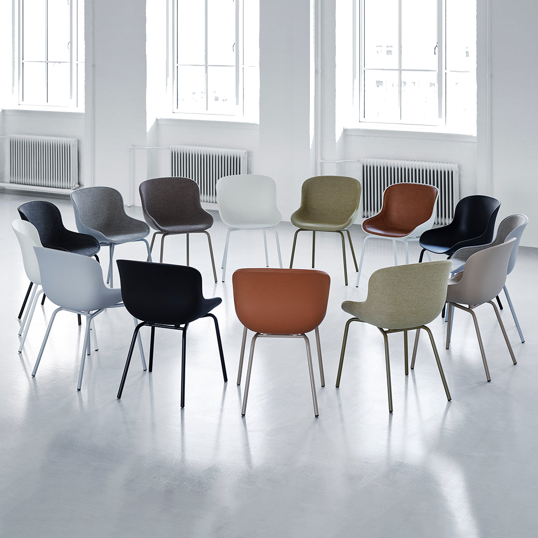 Normann Copenhagen Hyg Side Chair - Steel 4-Leg, Front Upholstered