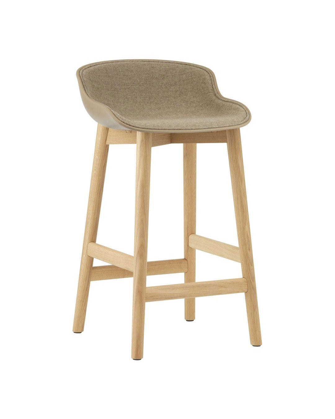 Normann Copenhagen Hyg Counter Stool - Front Upholstered / Wood Base
