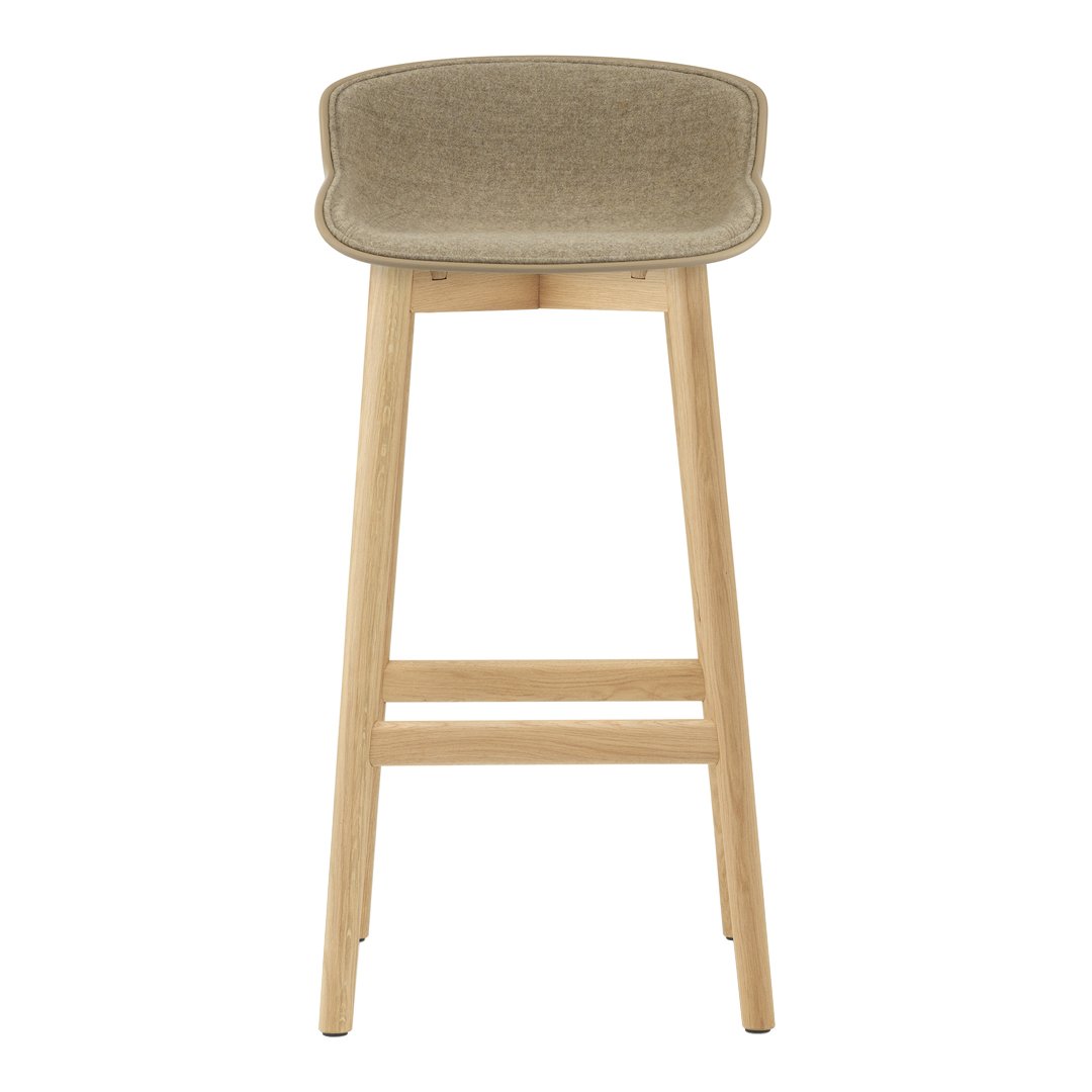 Normann Copenhagen Hyg Bar Stool - Front Upholstered / Wood Base