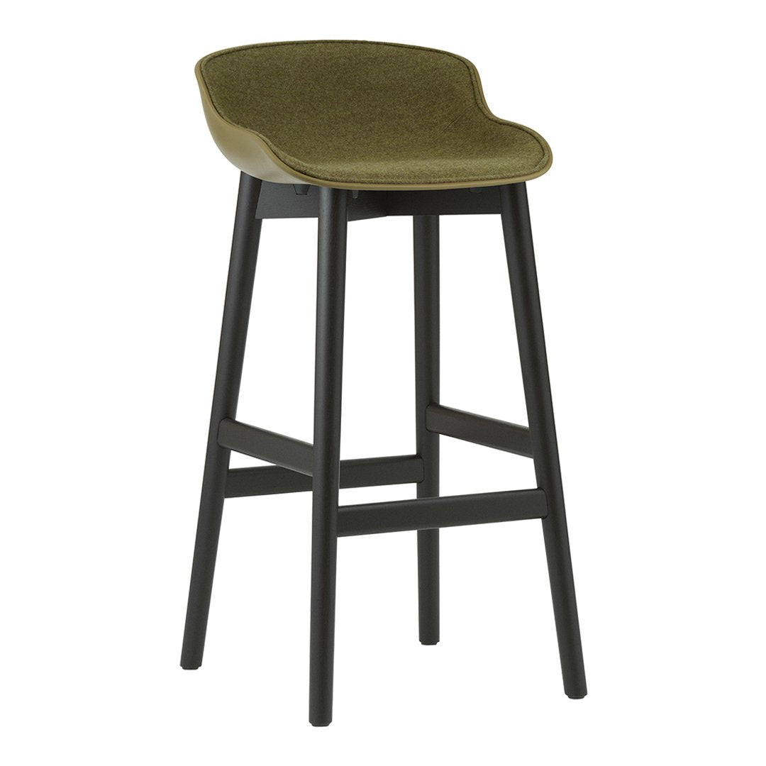 Normann Copenhagen Hyg Bar Stool - Front Upholstered / Wood Base