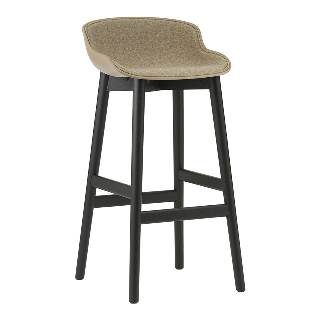 Normann Copenhagen Hyg Bar Stool - Front Upholstered / Wood Base