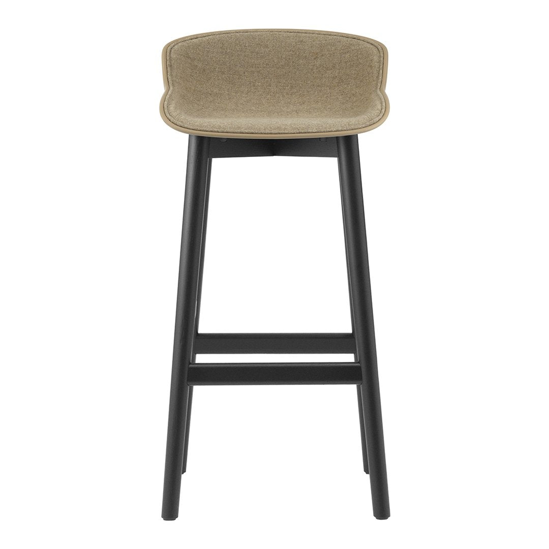 Normann Copenhagen Hyg Bar Stool - Front Upholstered / Wood Base