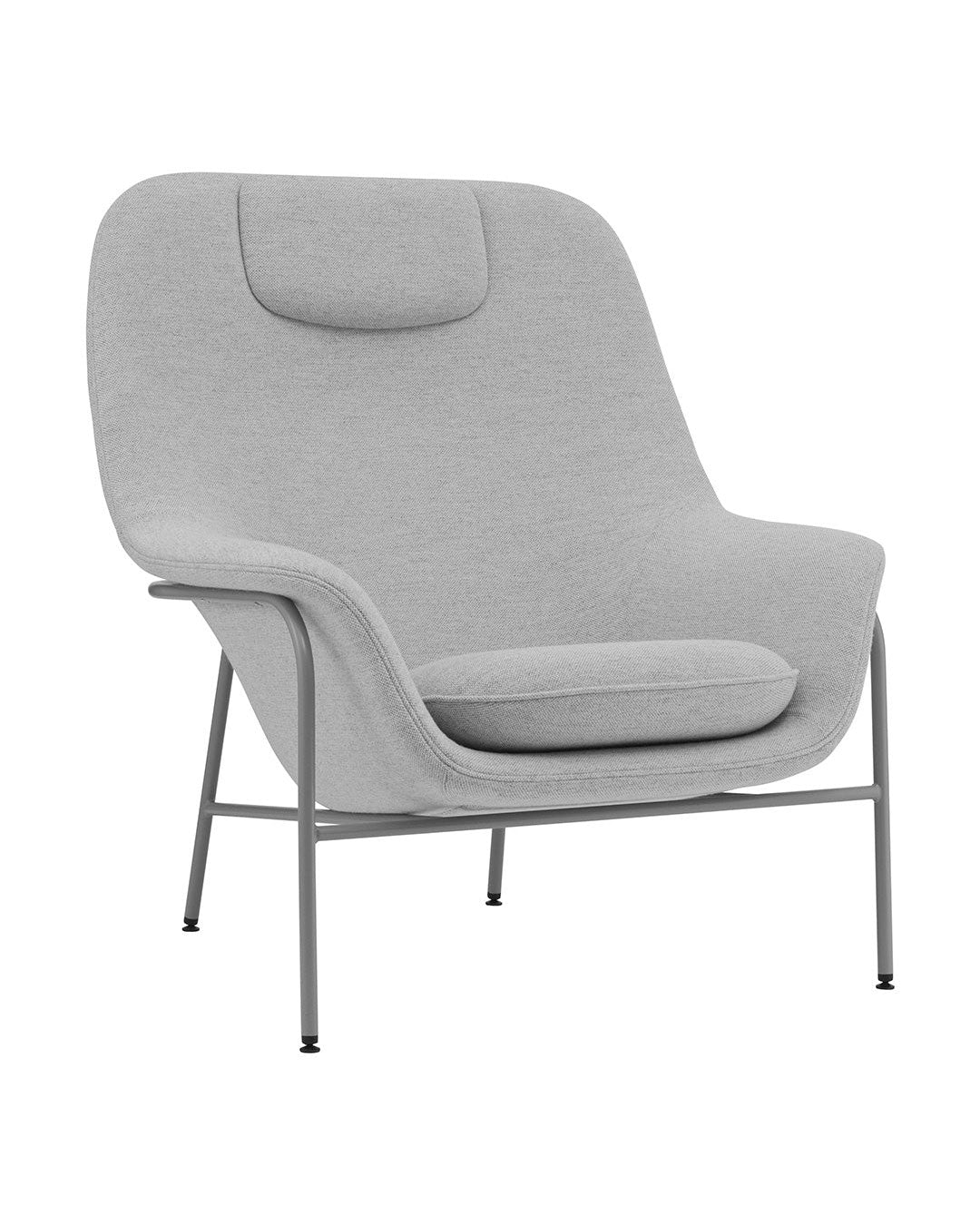 Normann Copenhagen Drape High Lounge Chair w/ Headrest - Steel Legs