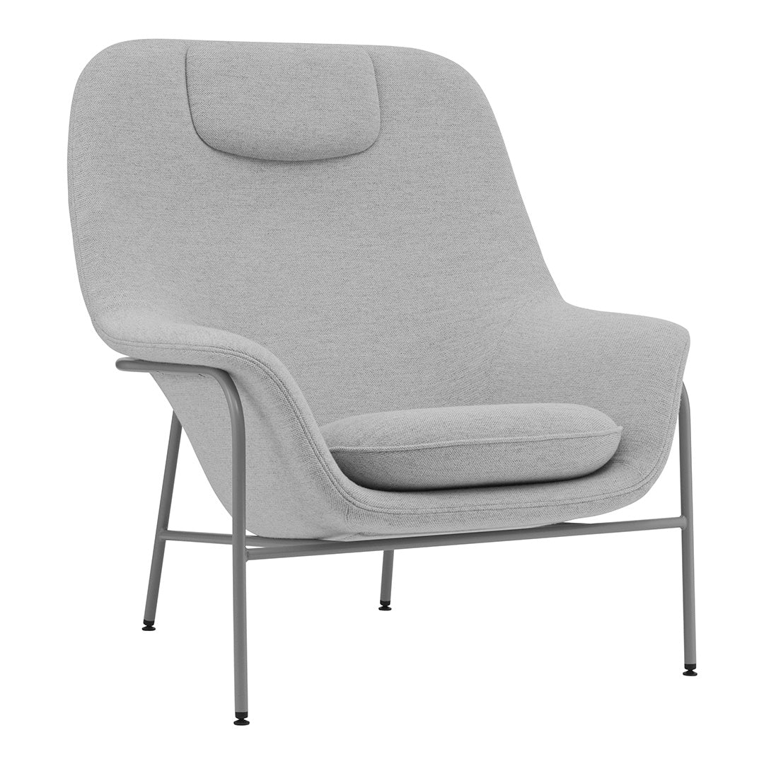 Normann Copenhagen Drape High Lounge Chair w/ Headrest - Steel Legs