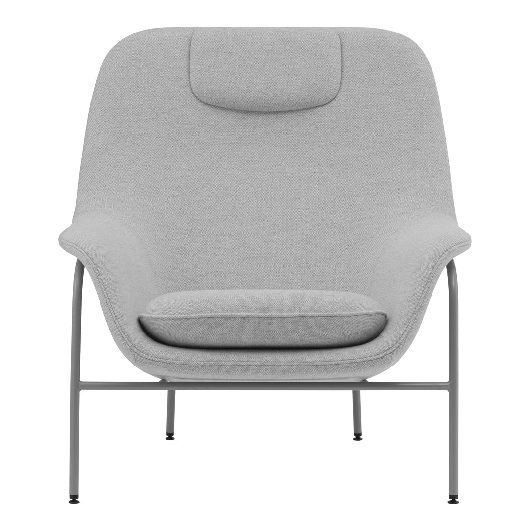 Normann Copenhagen Drape High Lounge Chair w/ Headrest - Steel Legs