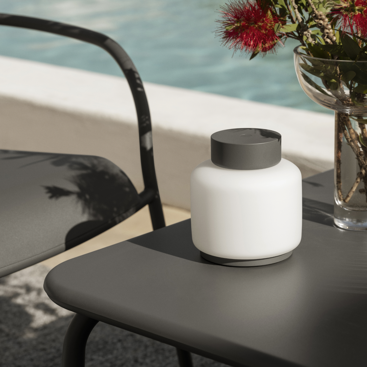 Blomus Fawn Rechargable LED Portable Indoor or Outdoor Lantern - Dimmable - Varying Light Colors