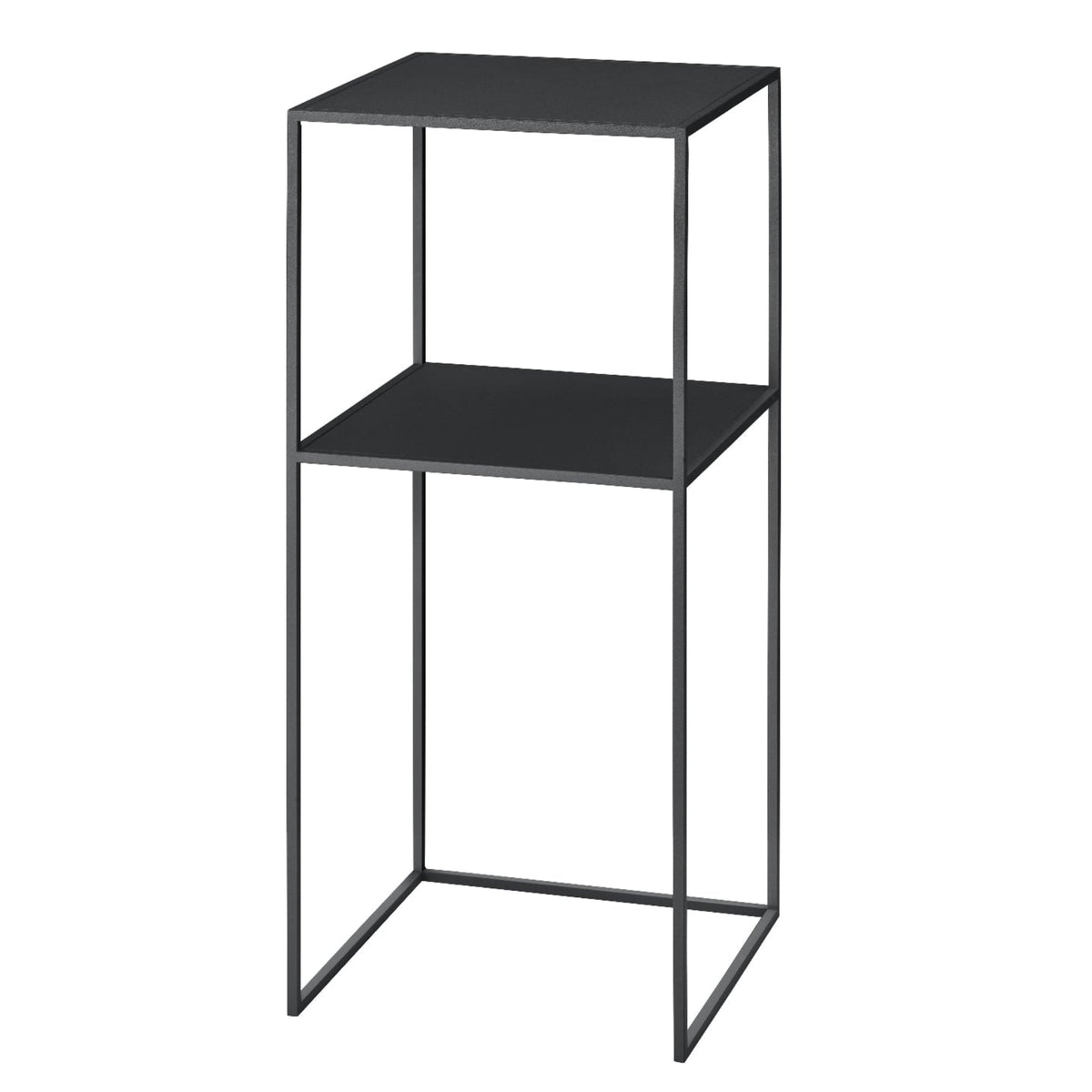 Blomus Fera Modern Steel Console Table - Narrow Geometric Industrial Style - 2 Tier