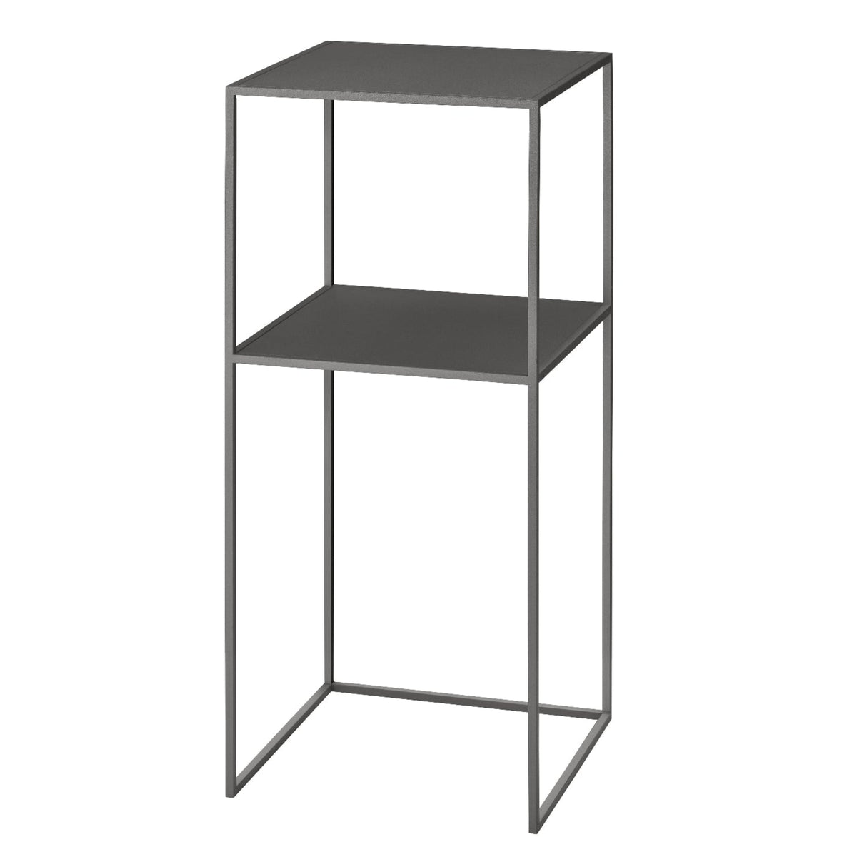 Blomus Fera Modern Steel Console Table - Narrow Geometric Industrial Style - 2 Tier