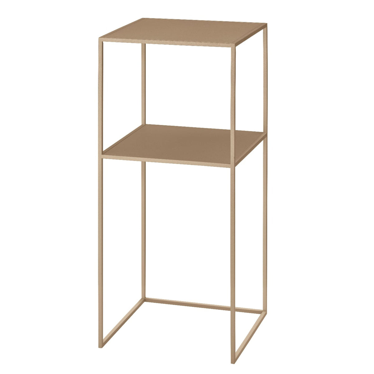 Blomus Fera Modern Steel Console Table - Narrow Geometric Industrial Style - 2 Tier