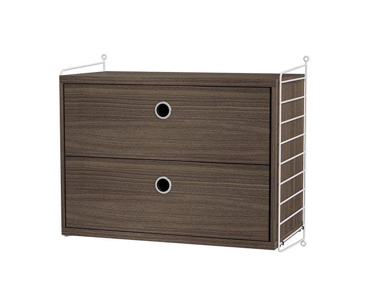 String Furniture Bedroom Bundle S A in Walnut shelves and white panels