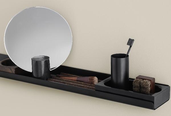 Blomus Modo Floating Wall Shelf - Ti-Coated Stainless Steel - Industrial Modern Décor