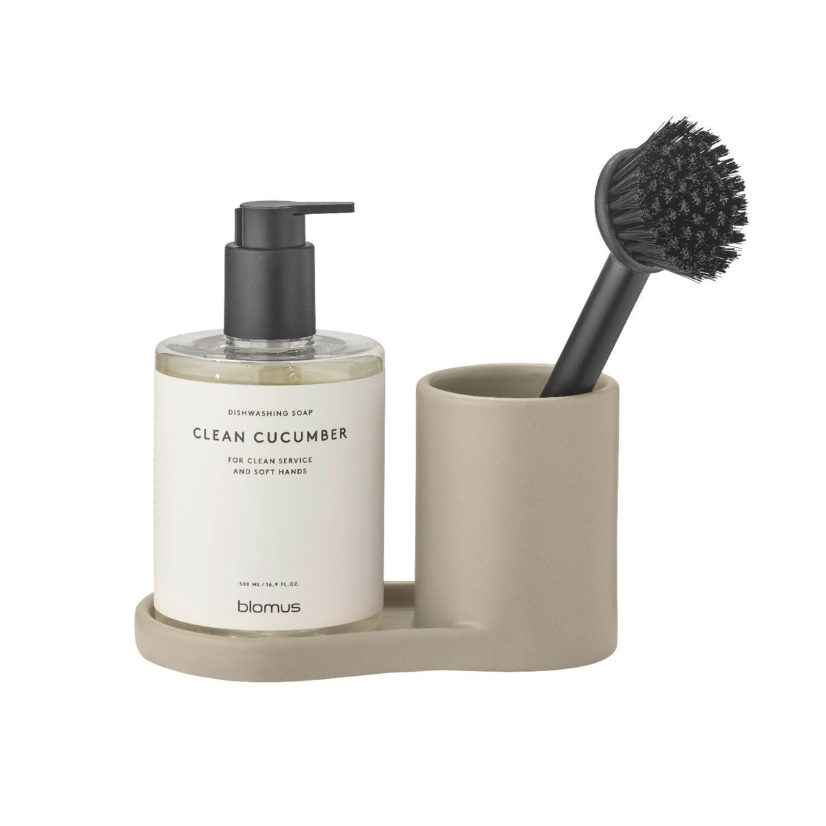 Blomus Piro Ceramic Sink Organizer – Minimalist Stoneware Kitchen & Bathroom Caddy for Soap, Sponge & Dish Brush Storage
