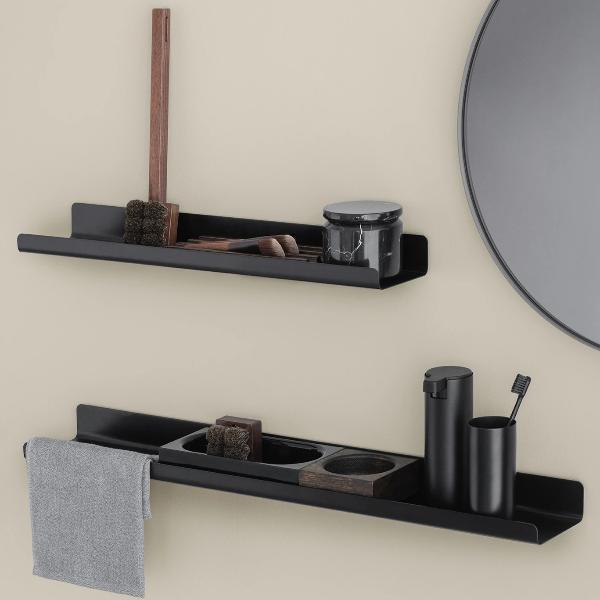 Blomus Modo Floating Wall Shelf - Ti-Coated Stainless Steel - Industrial Modern Décor