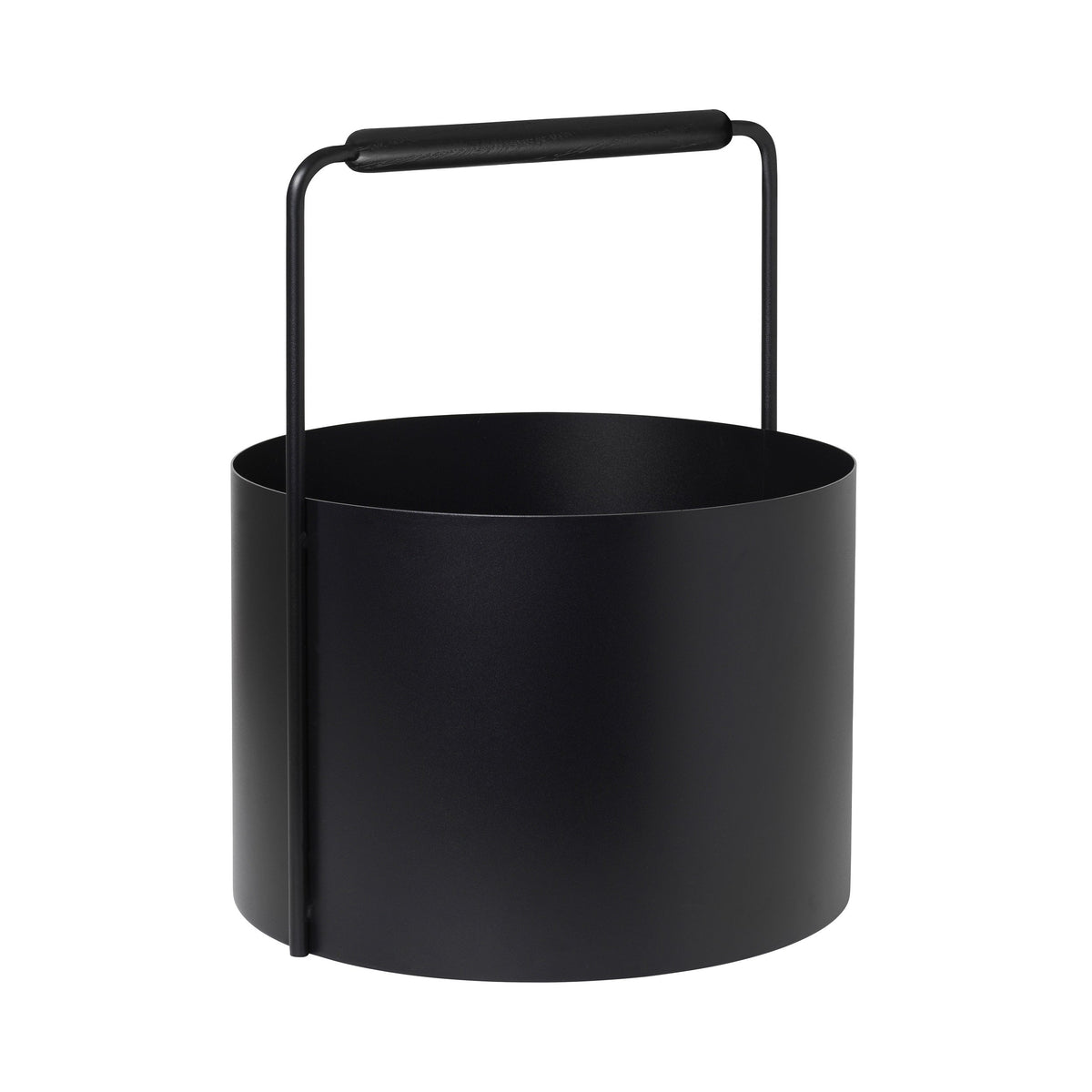 Blomus Ashi Log Carrier with Oak Wood Handle - Modern Log Basket