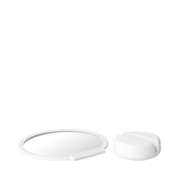 Blomus Sono Vanity Countertop Magnification Mirror - Ceramic Soft Touch