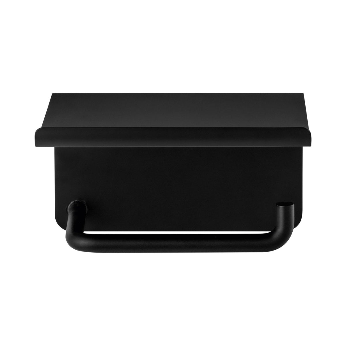 Blomus Modo Ti-Coated Stainless Steel Wall Mounted Toilet Paper Holder with Tray - Industrial Modern Décor - Black