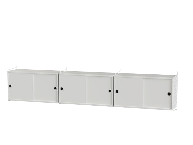 String Furniture Living Room Bundle L D in White shelves and white panels