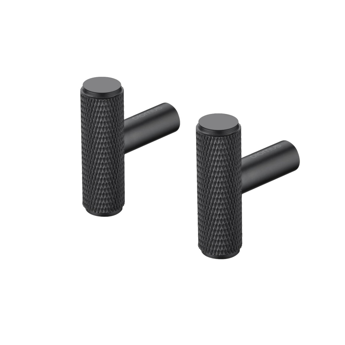 Blomus Rof Steel Wall Hook or Cabinet Knob - T-Shaped - Set of 2
