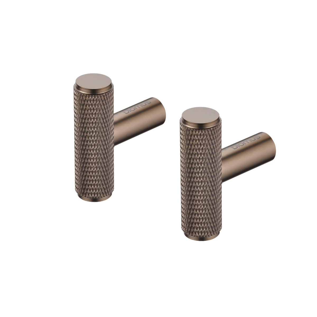 Blomus Rof Steel Wall Hook or Cabinet Knob - T-Shaped - Set of 2