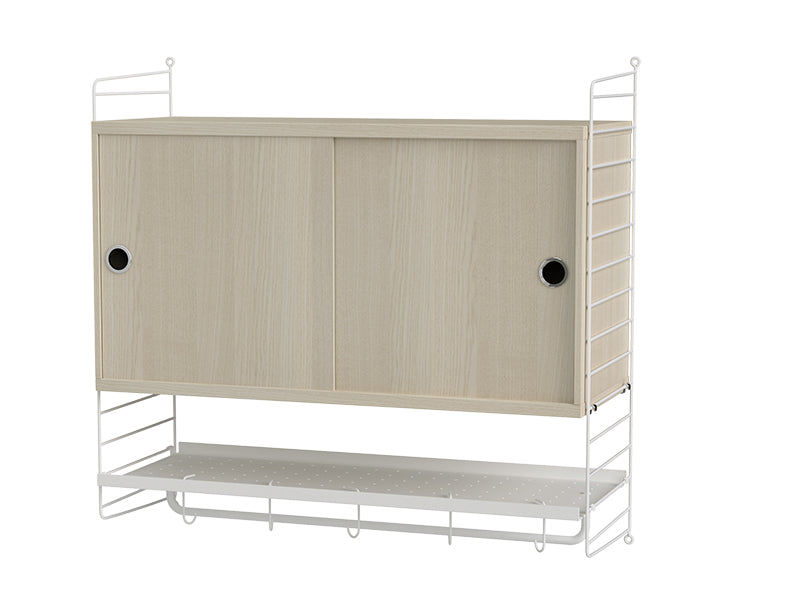 String Furniture Bedroom Bundle S F in Ash shelves and white panels