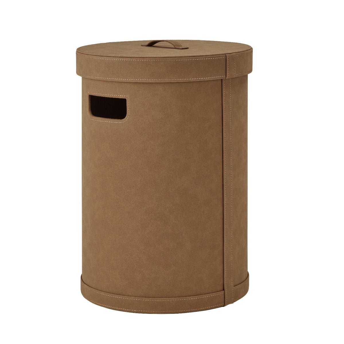 Blomus Sahla Faux Suede Luxury Decorative Storage Bin and Laundry Bin With Lid & Carrying Handles