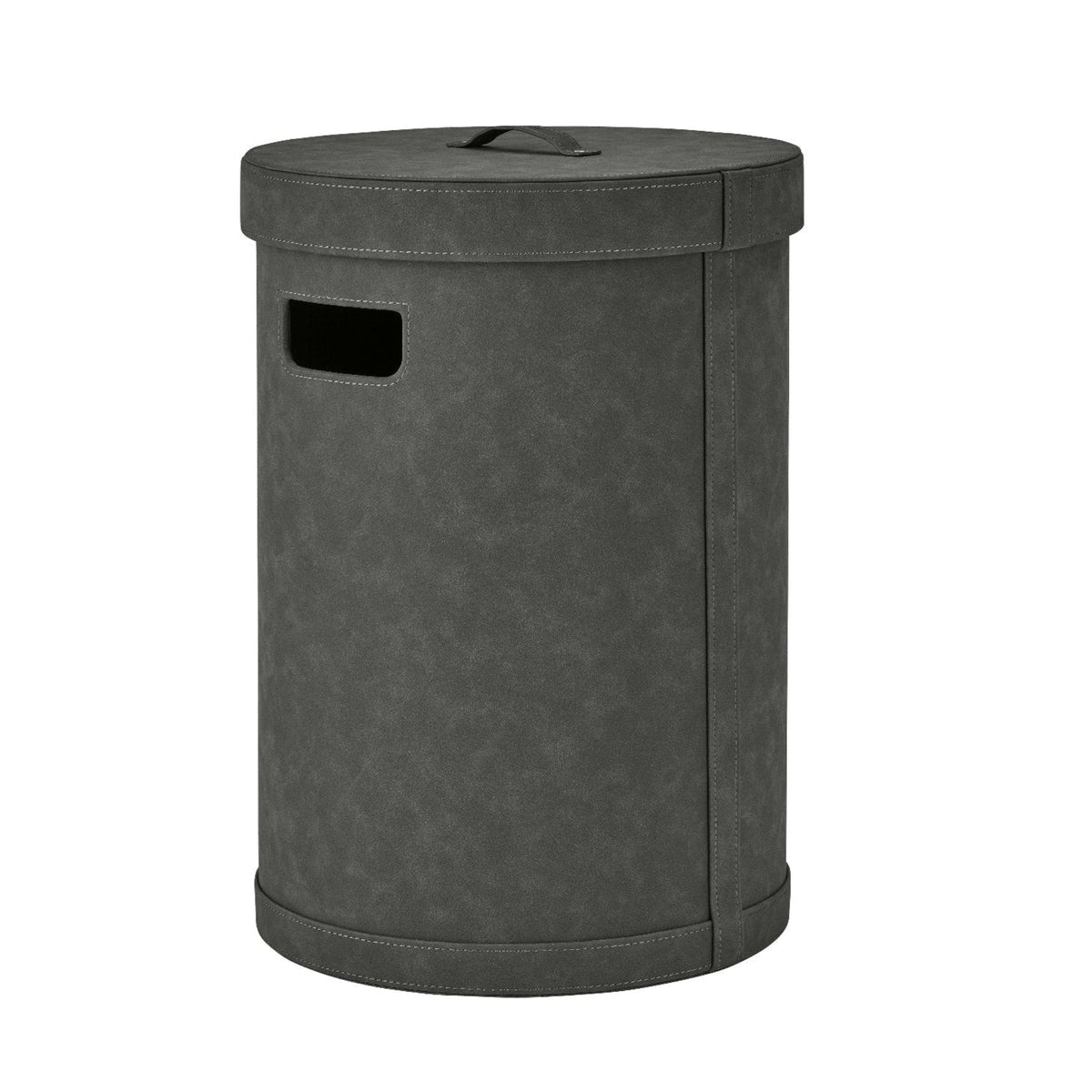 Blomus Sahla Faux Suede Luxury Decorative Storage Bin and Laundry Bin With Lid & Carrying Handles