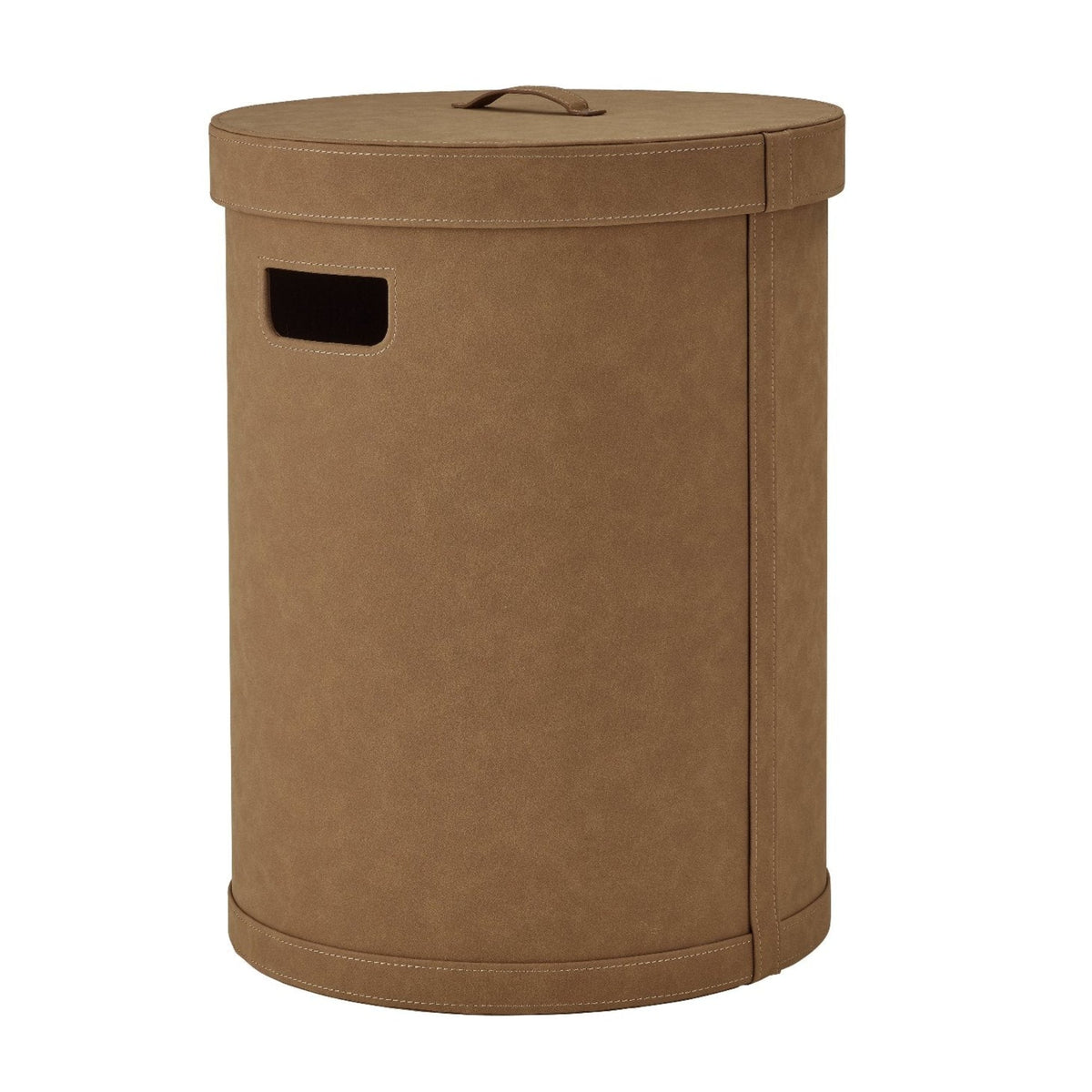 Blomus Sahla Faux Suede Luxury Decorative Storage Bin and Laundry Bin With Lid & Carrying Handles