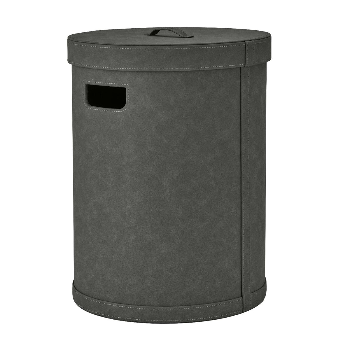 Blomus Sahla Faux Suede Luxury Decorative Storage Bin and Laundry Bin With Lid & Carrying Handles