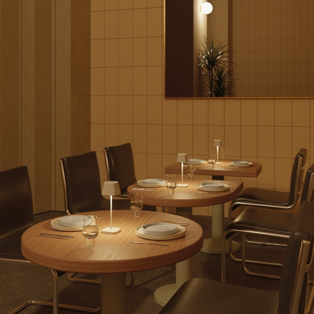 Blomus Kodu Rechargable LED Mini Portable Indoor or Outdoor Table Lamp for Side Table, Bistro Table or Dining Table