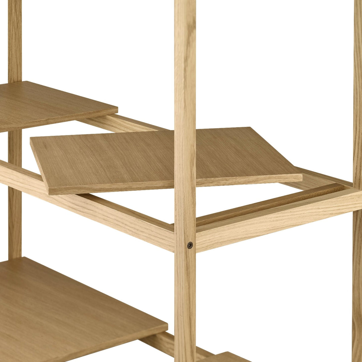 Blomus Sukoya Oak Shelf Unit with Adjustable Shelf Panels - Scandinavian Design - 5 Shelf
