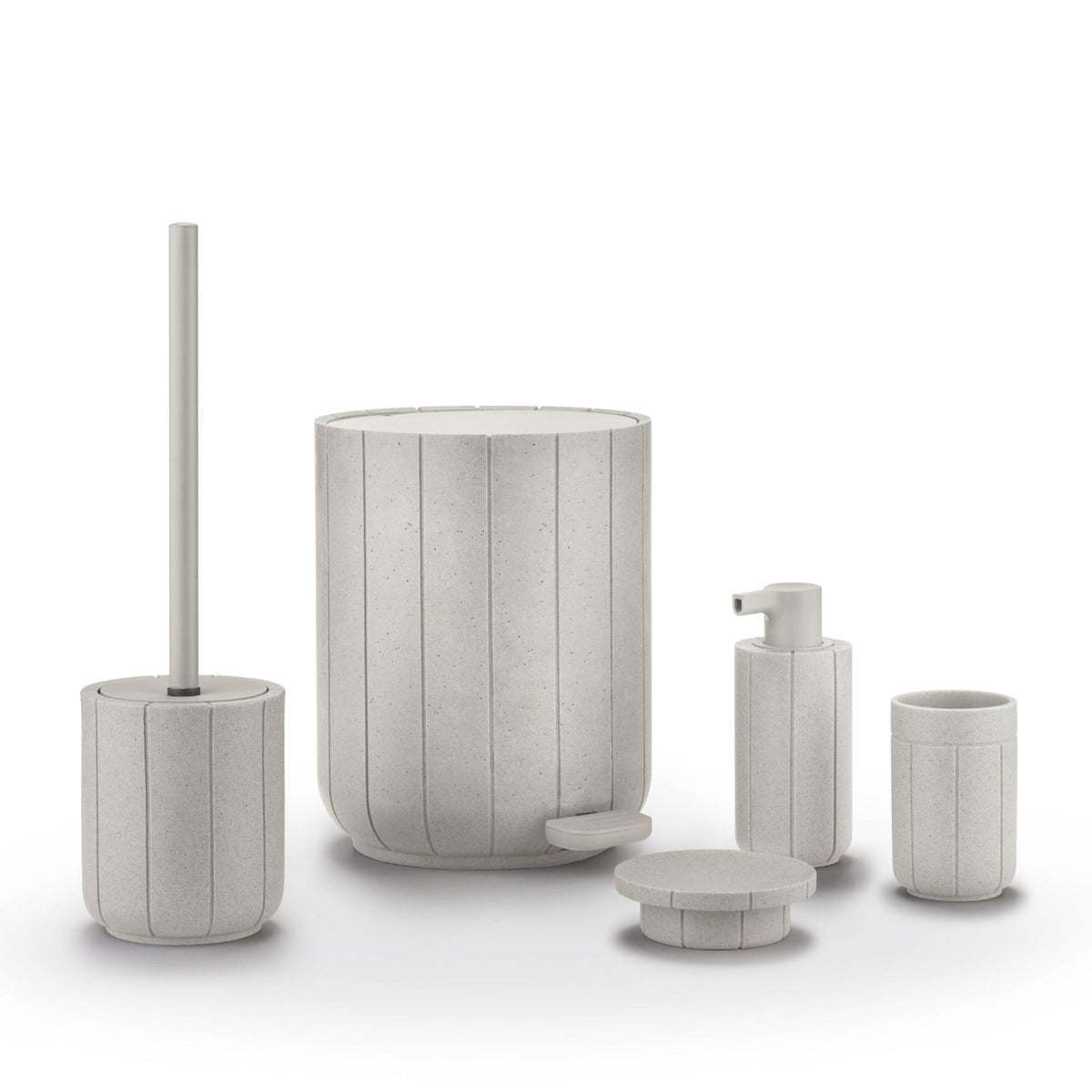 Blomus Kua Bathroom Soft-Close Step Trash Can – 0.8 Gallon Recycled Polyresin - Modern Organic