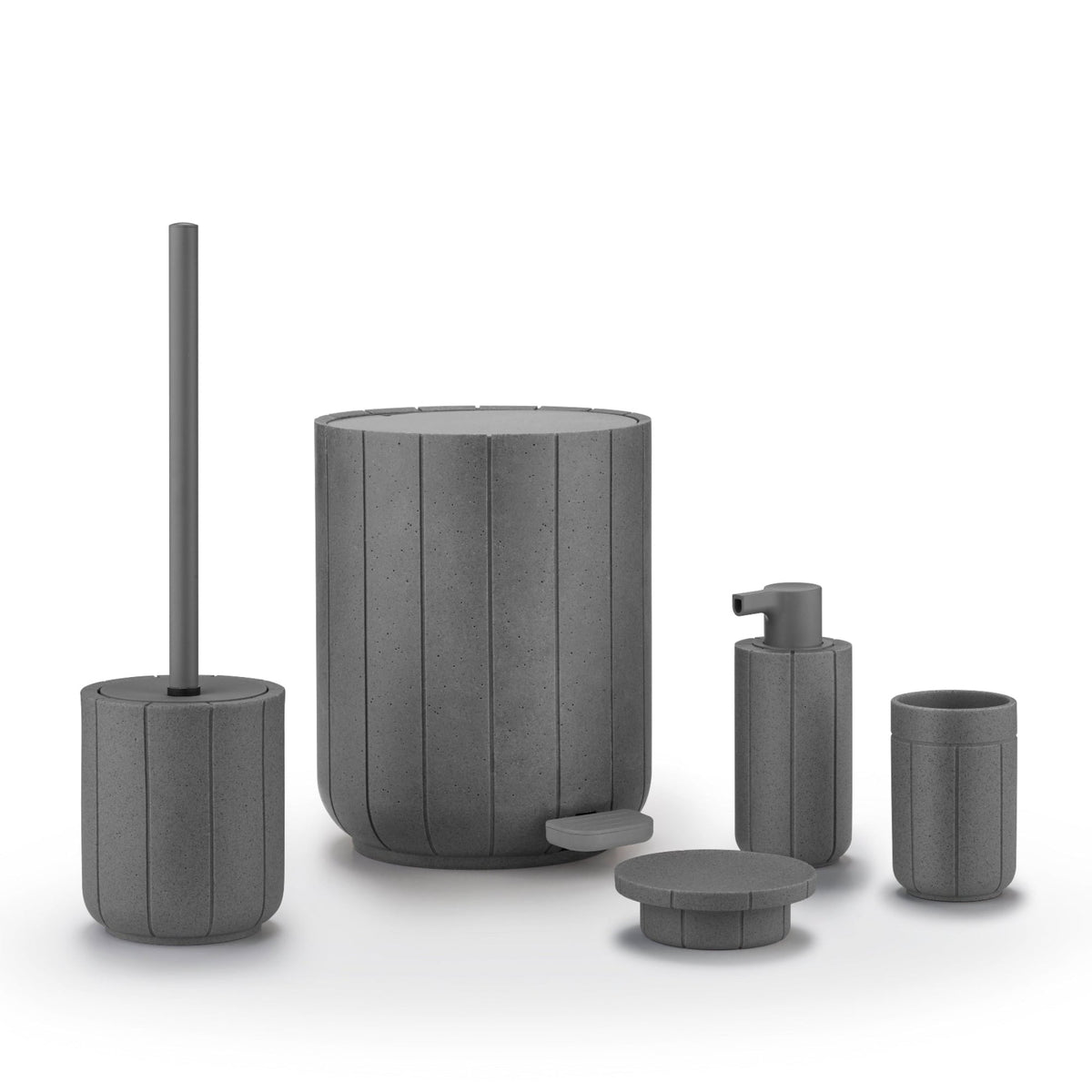 Blomus Kua Toilet Brush with Decorative Holder - Recycled Polyresin - Modern Organic