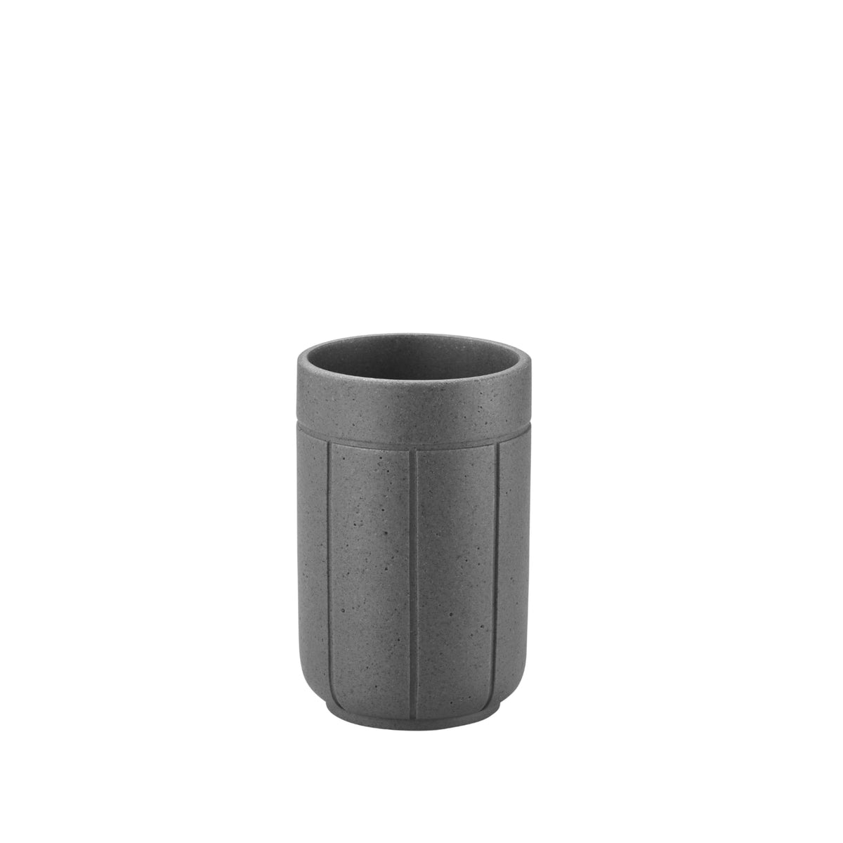 Blomus Kua Bathroom Tumbler and Toothbrush Holder Organizer - Recycled Polyresin - Modern Organic